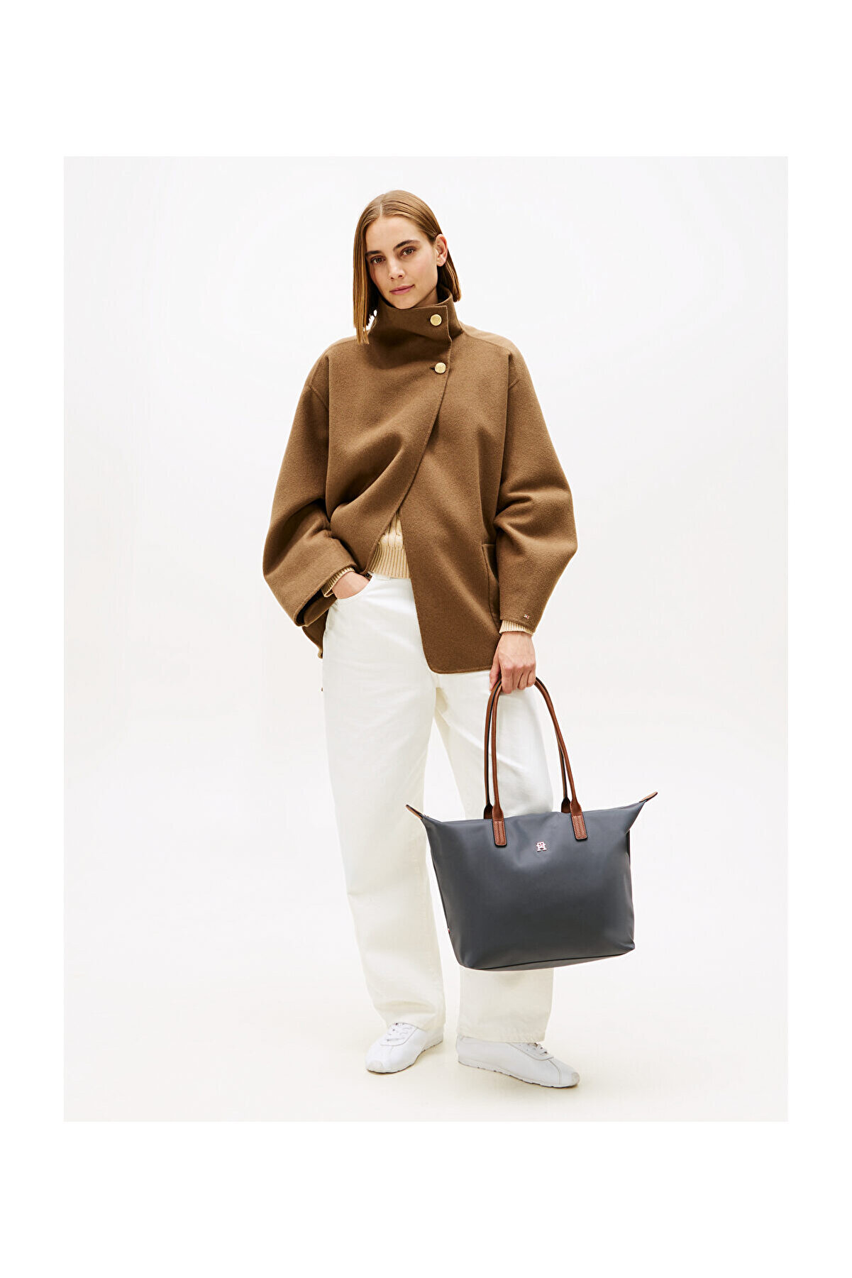 Geantă tote Tommy Hilfiger Popette gri